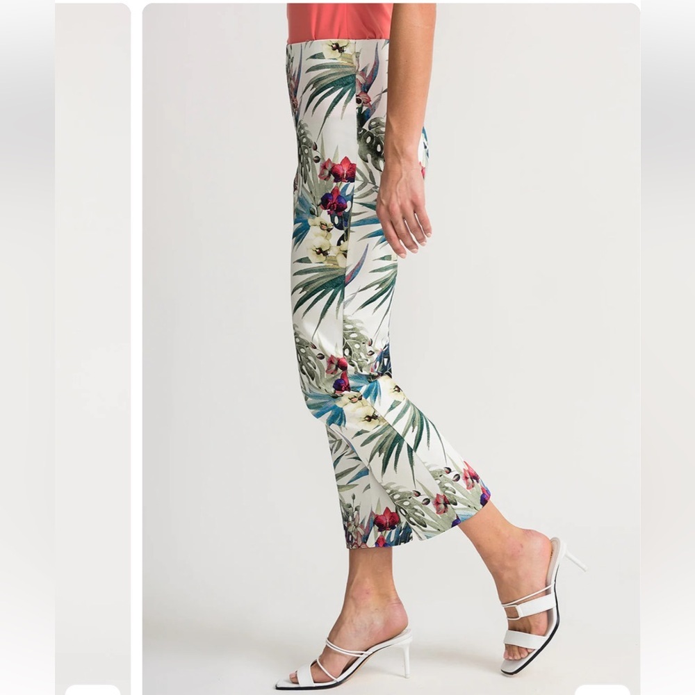 Joseph Ribkoff Tropical Print Cropped Pants Size 2 - Picture 3 of 8